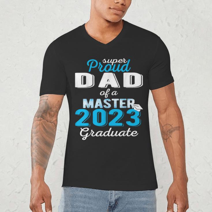 Proud Dad Of 2023 Class Master Graduate Family Graduation Men's V-Neck T-Shirt