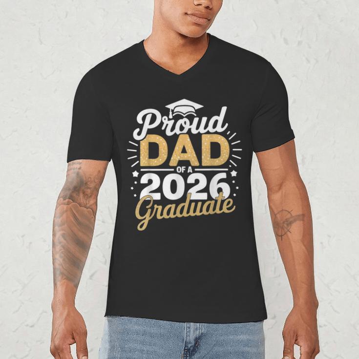 Proud Dad Of A 2026 Graduate Class Of 2026 Dad Graduation Men's V-Neck T-Shirt