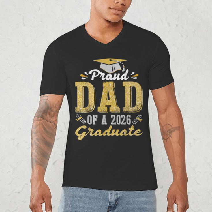 Proud DAD Of a 2026 Graduate Class Senior Graduation Men's V-Neck T-Shirt