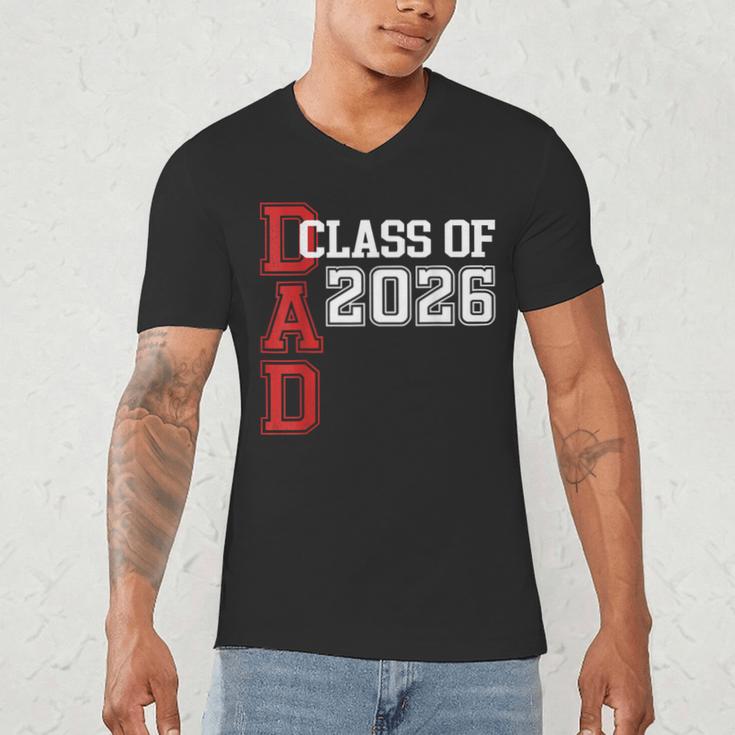 Proud Dad Of A 2026 Graduate Grad Senior Father Graduation Men's V-Neck T-Shirt