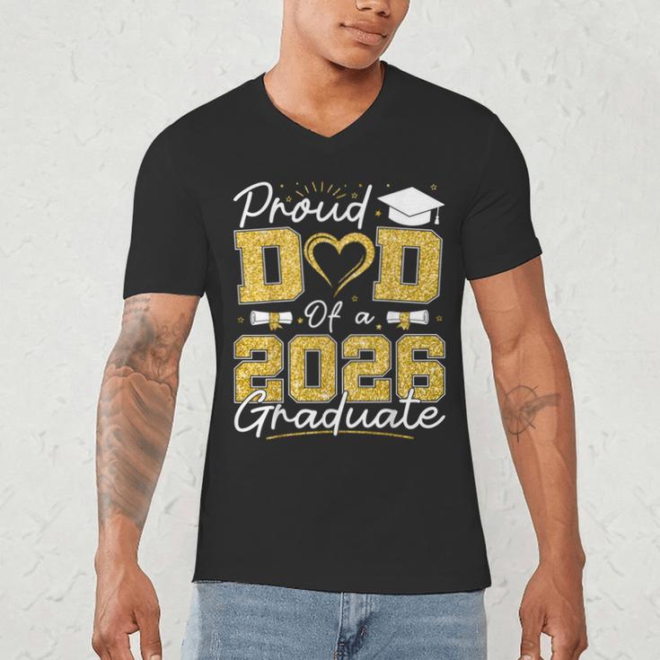 Proud Dad Of A 2026 Graduate Senior 2026 Grad Family Men's V-Neck T-Shirt
