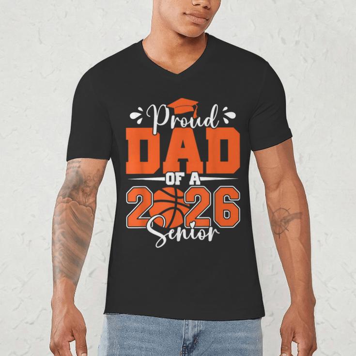 Proud Dad Of A 2026 Senior Basketball Graduation Family Men's V-Neck T-Shirt