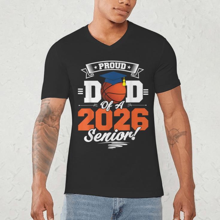 Proud Dad Of A 2026 Senior Basketball Graduation Men's V-Neck T-Shirt