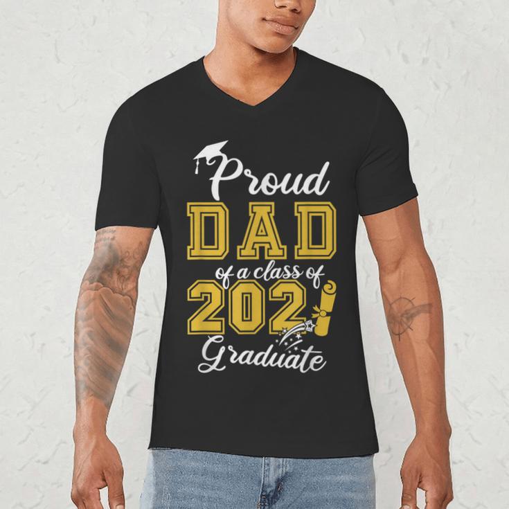 Proud Dad Of a Class Of 2021 Graduate Graduation Senior 2021 Men's V-Neck T-Shirt