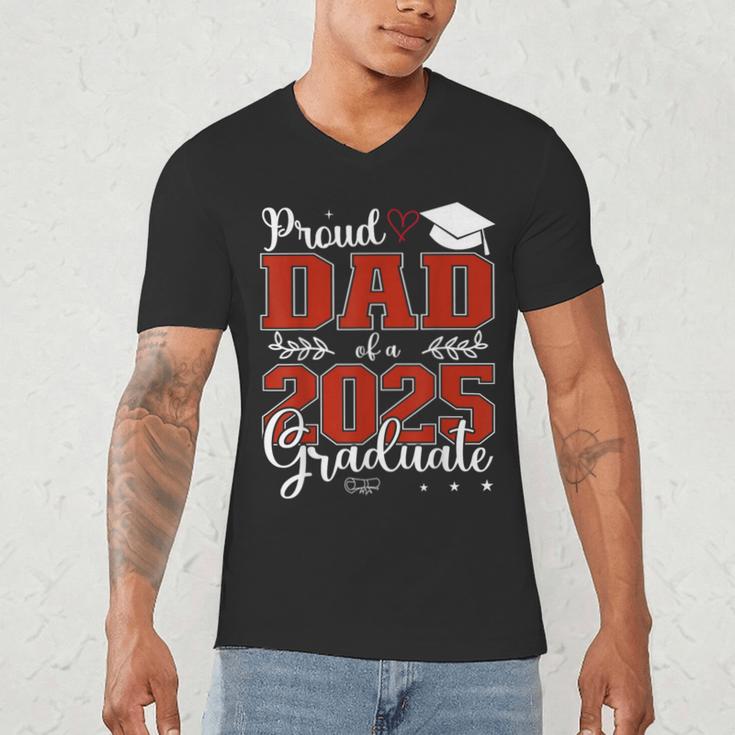Proud Dad Of a Class Of 2025 Graduate For Graduation Men's V-Neck T-Shirt