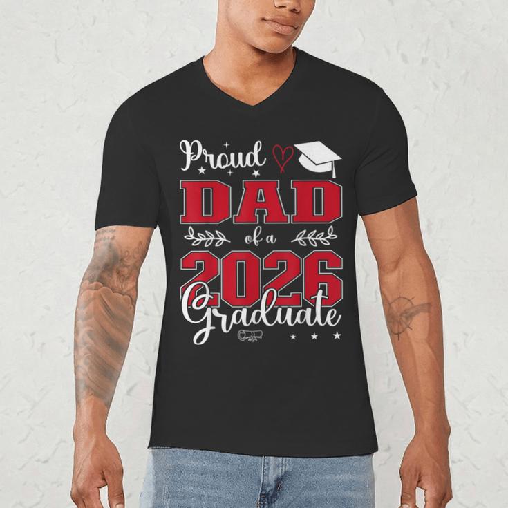Proud Dad Of a Class Of 2026 Graduate For Graduation Men's V-Neck T-Shirt
