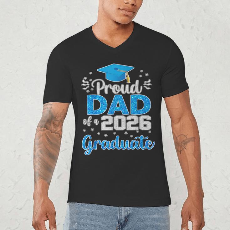 Proud Dad Of a Class Of 2026 Graduate Senior 2026 Men's V-Neck T-Shirt Proud Dad Of a Class Of 2026 Graduate Senior 2026 Men's V-Neck T-Shirt