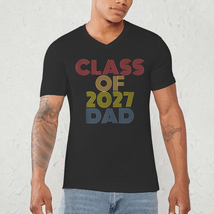 Proud Dad Of A Class Of 2027 Graduate Senior Graduation Men's V-Neck T-Shirt