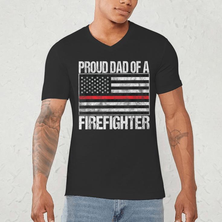Proud Dad Of a Firefighter Fireman Parent Men's V-Neck T-Shirt