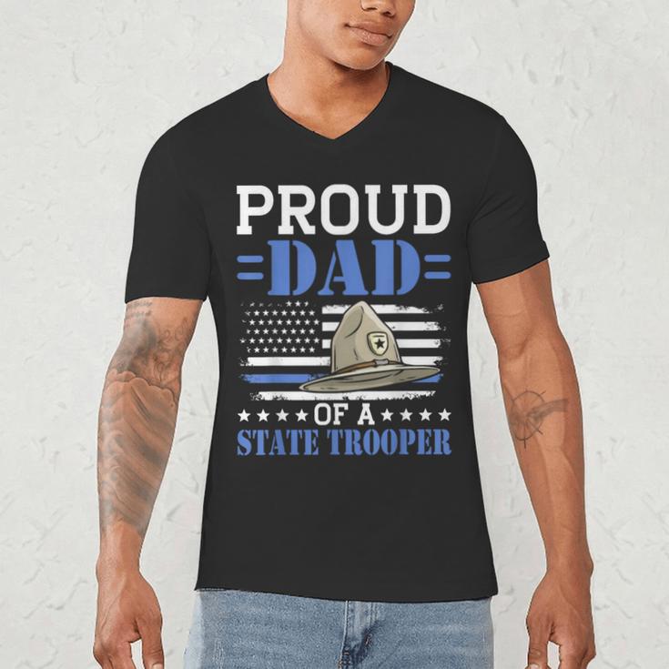 Proud Dad Of A State Trooper Police Officer Graduation Men's V-Neck T-Shirt