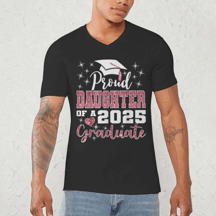 Proud Daughter Of 2025 College Graduate Family Graduation Men's V-Neck T-Shirt