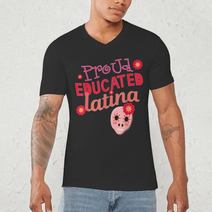 Proud Educated Latina Graduation Masters Degree PhD Men's V-Neck T-Shirt