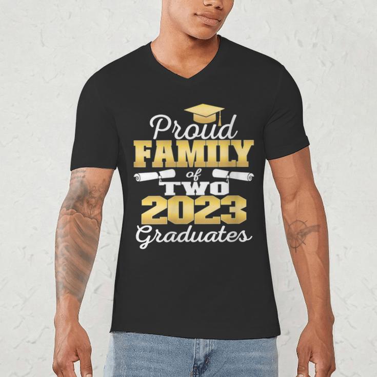 Proud Family Of Two 2023 Graduate Class 2023 Graduation Men's V-Neck T-Shirt