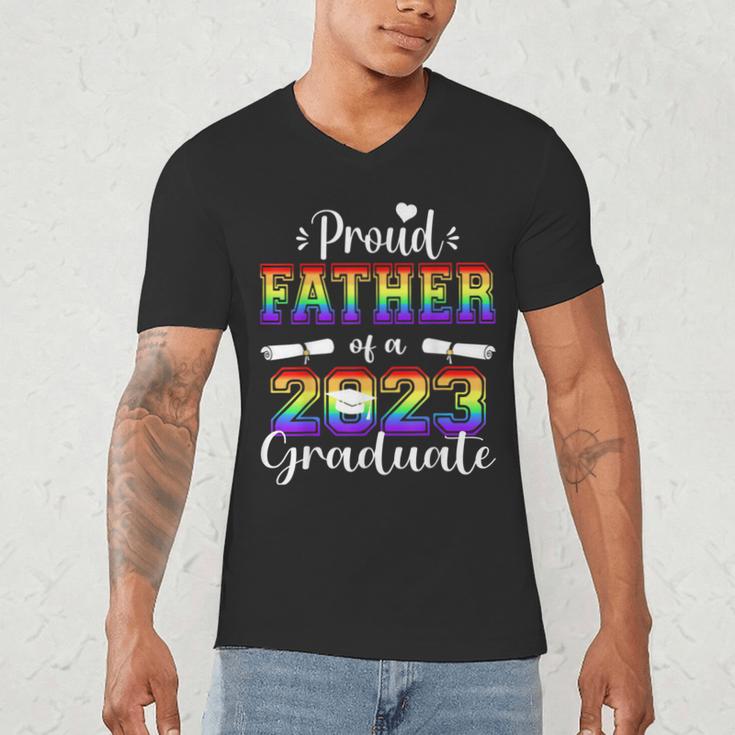Proud Father Of 2023 Graduate Class 2023 Graduation Family Men's V-Neck T-Shirt