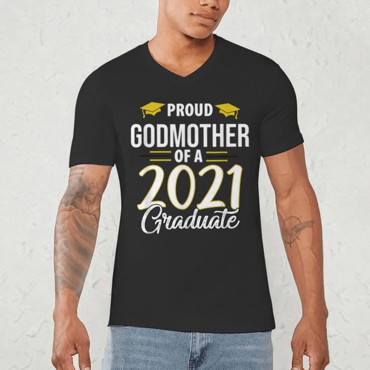 Proud Godmother Of A 2021 Graduate Graduation Clothes MBA Men's V-Neck T-Shirt