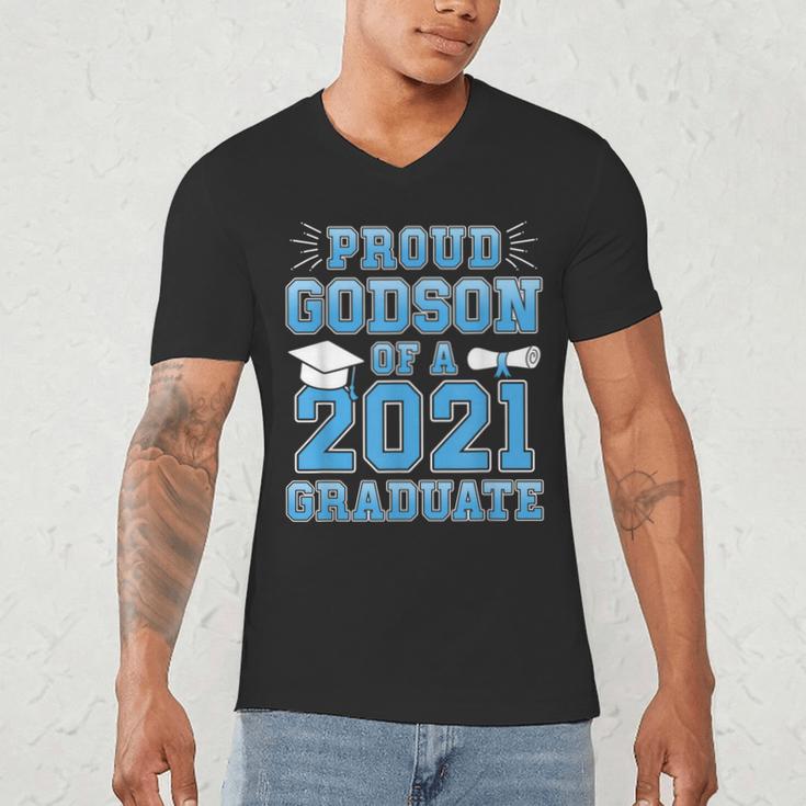 Proud Godson Of a 2021 Graduate School Graduation Family Men's V-Neck T-Shirt
