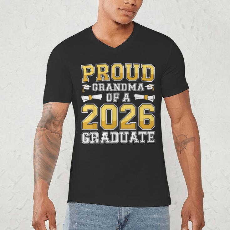 Proud Grandma Of A 2026 Graduate Shirt Class 2026 Graduation Men's V-Neck T-Shirt
