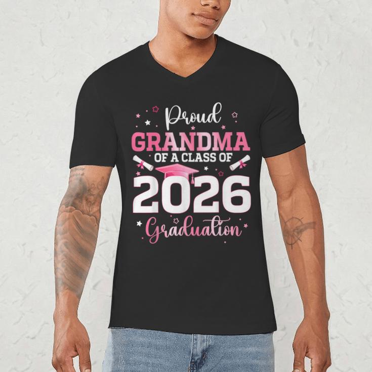 Proud Grandma Of A 2026 Senior Class Of 2026 Graduation Men's V-Neck T-Shirt