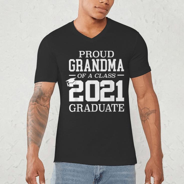 Proud Grandma Graduation Senior 21 Grad Class Of 2021 Men's V-Neck T-Shirt