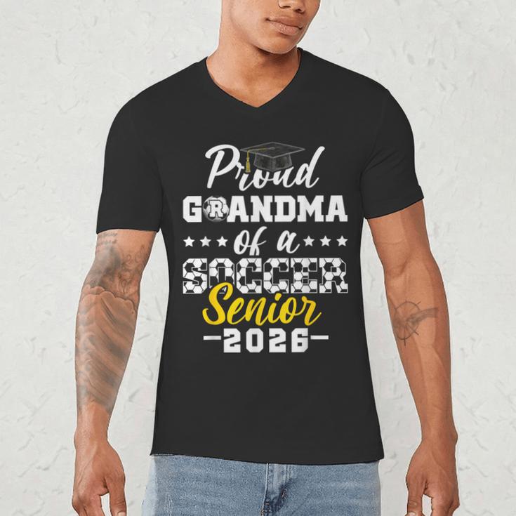 Proud Grandma Of a Soccer Senior 2026 Graduation Gifts Men's V-Neck T-Shirt
