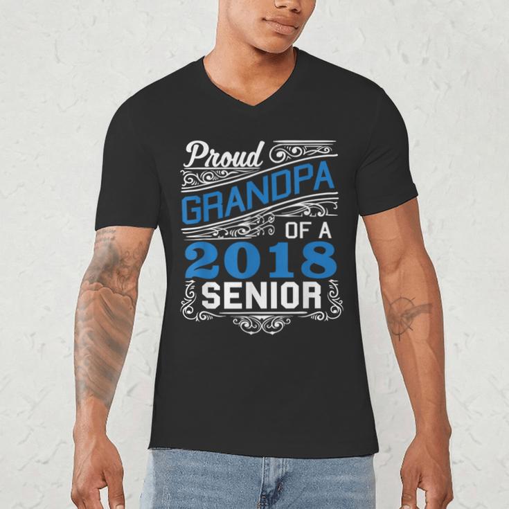 Proud Grandpa Of 2018 Senior T-Shirt Student Graduation Men's V-Neck T-Shirt