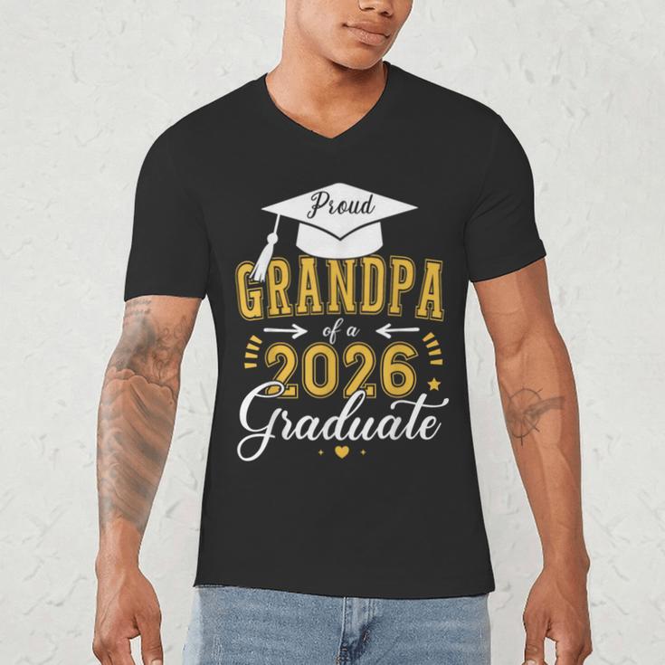 Proud Grandpa Of a Class Of 2026 Graduate For Graduation Men's V-Neck T-Shirt