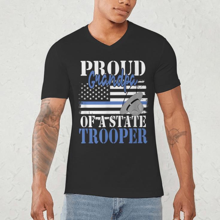 Proud Grandpa Of a State Trooper Police Officer Graduation Men's V-Neck T-Shirt