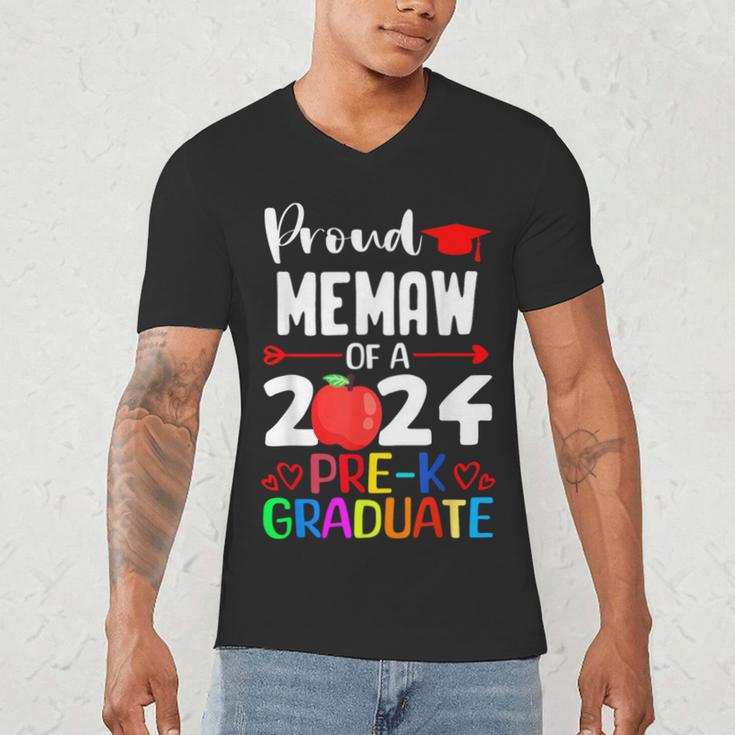 Proud MEMAW Of 2024 Pre-K Graduation Graduate Senior 2024 Men's V-Neck T-Shirt