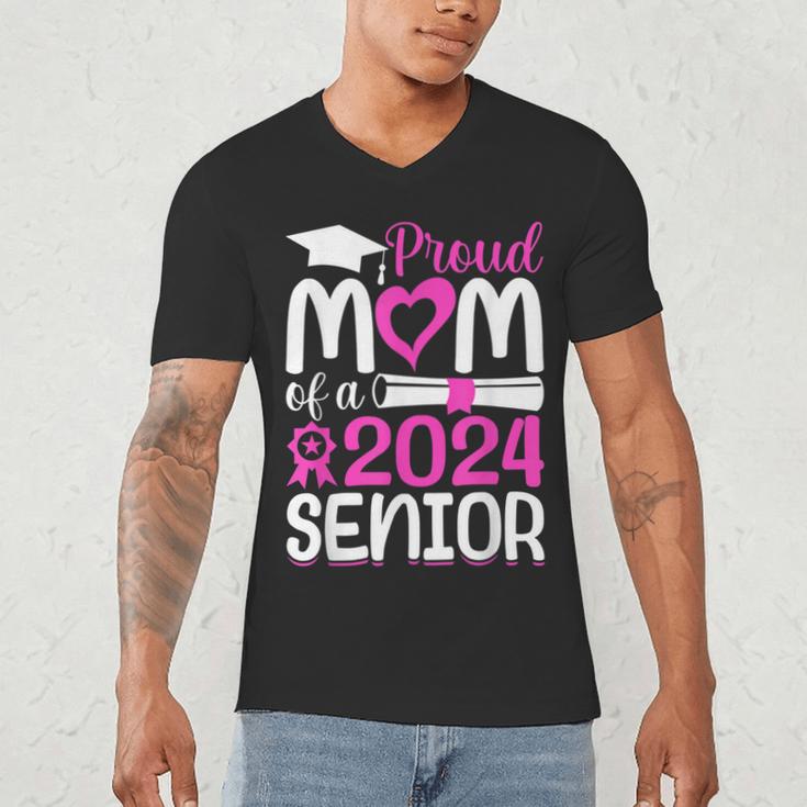 Proud Mom Of A 2024 Senior Graduation Men's V-Neck T-Shirt