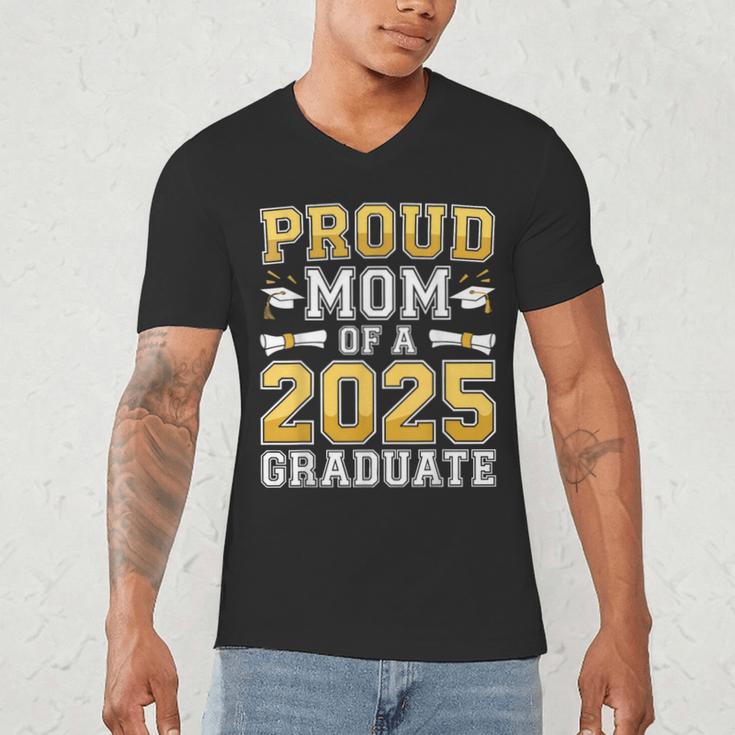 Proud Mom Of A 2025 Graduate Shirt Class Of 2025 Graduation Men's V-Neck T-Shirt