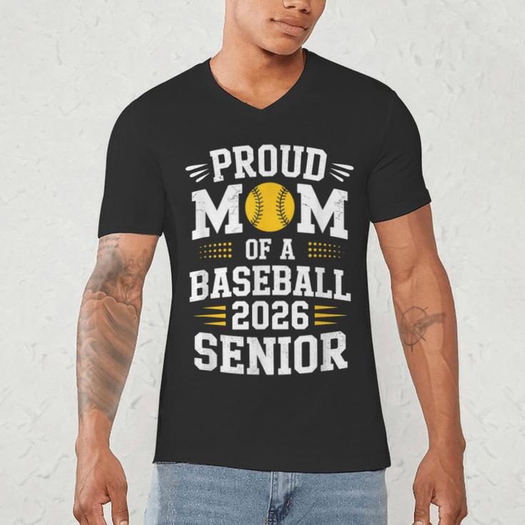 Proud Mom Of Baseball Senior 2026 Graduation Men's V-Neck T-Shirt