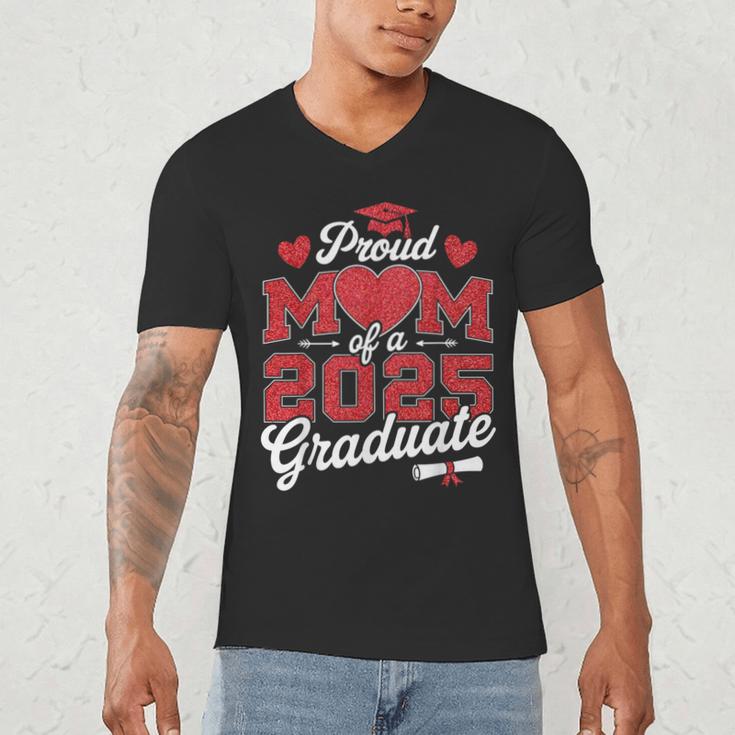 Proud Mom Of a Class Of 2025 Graduate Senior Graduation Men's V-Neck T-Shirt