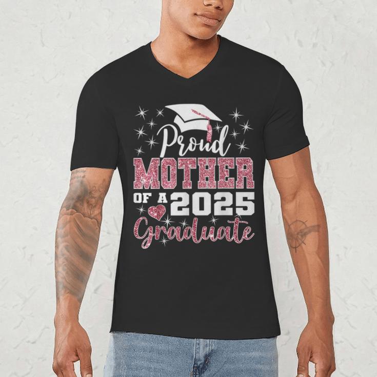 Proud Mother Of 2025 College Graduate Family Graduation Men's V-Neck T-Shirt