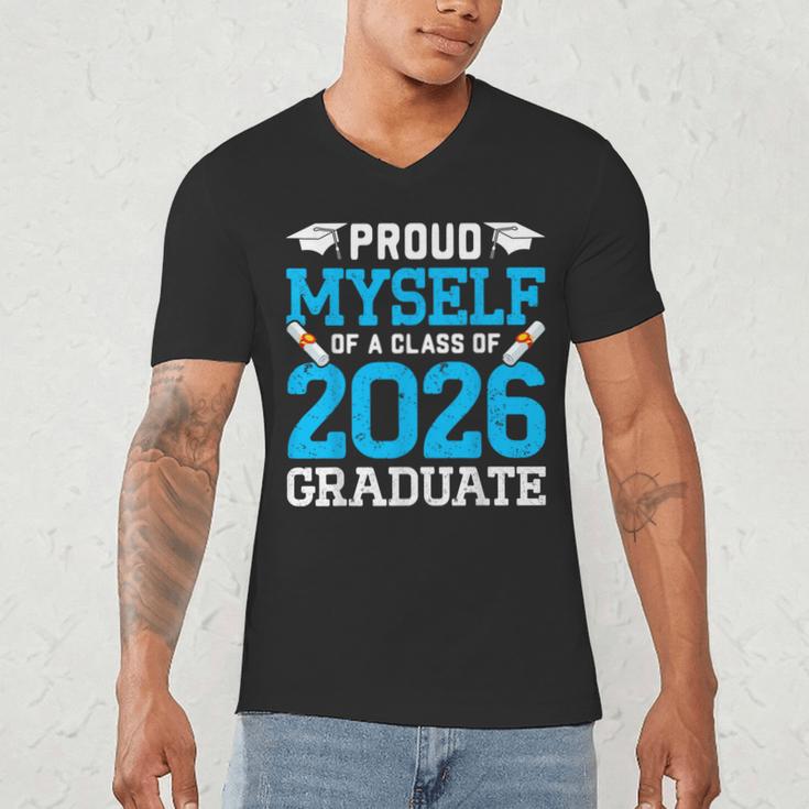 Proud Myself Of A Class Of 2026 Graduate Senior Graduation Men's V-Neck T-Shirt