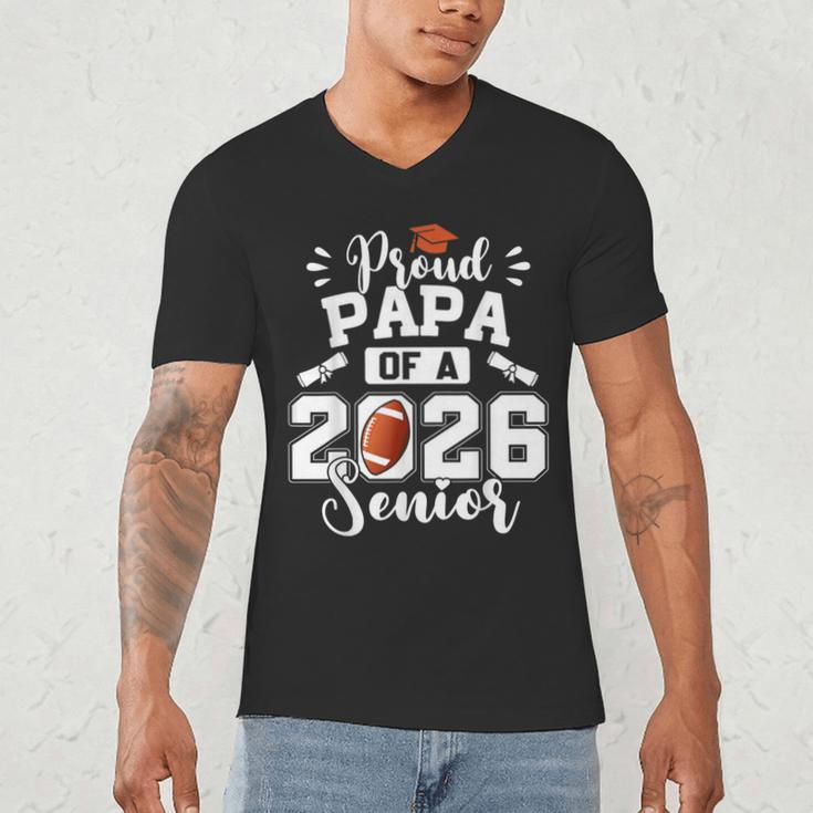 Proud Papa Of A 2026 Senior Football Graduation Dad Men's V-Neck T-Shirt
