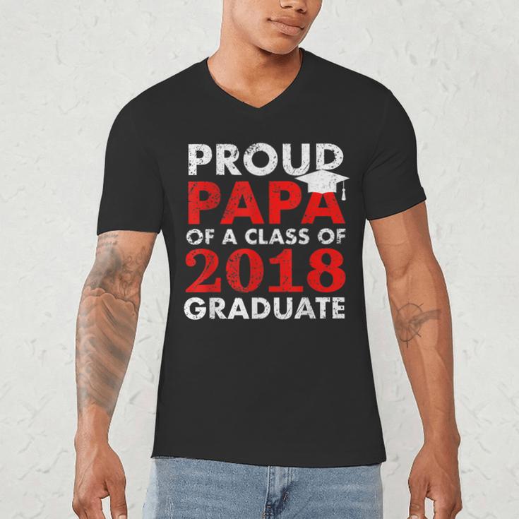 Proud Papa Of A Class Of 2018 Graduate Shirt Graduation Men's V-Neck T-Shirt