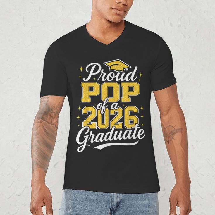 Proud Pop Of A 2026 Graduate Class Of 2026 Graduation Men's V-Neck T-Shirt