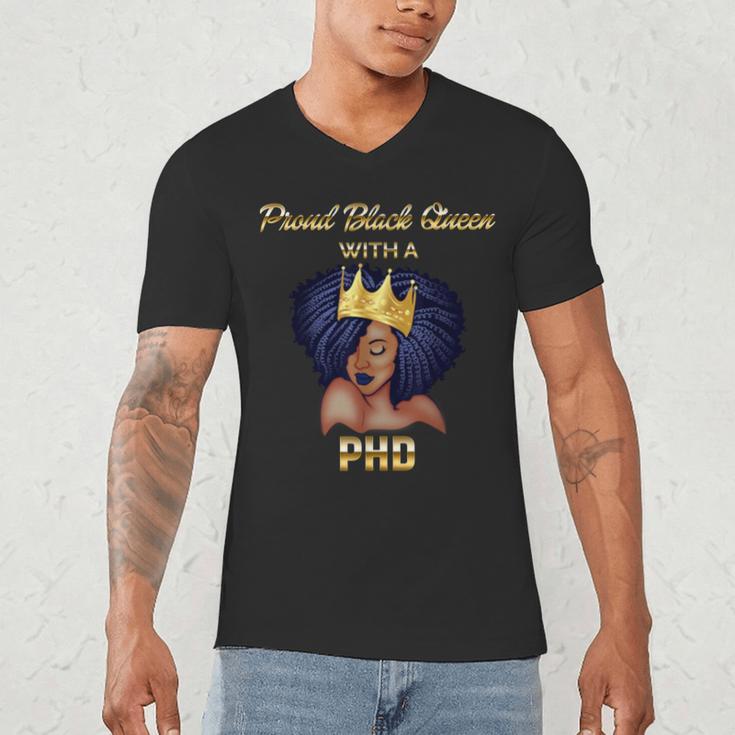 Proud Queen PhD Doctorate Degree Graduation T-Shirt Men's V-Neck T-Shirt