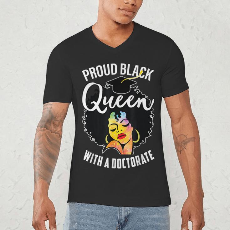 Proud Queen PhD Doctorate Degree Graduation Woman Girl Men's V-Neck T-Shirt