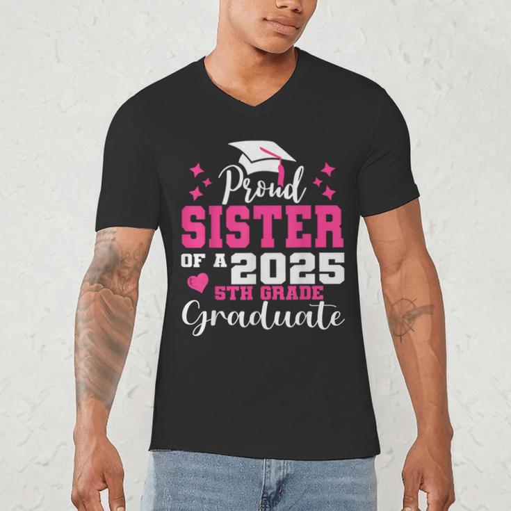 Proud Sister Of 5th Grade Graduate 2025 Family Graduation Men's V-Neck T-Shirt