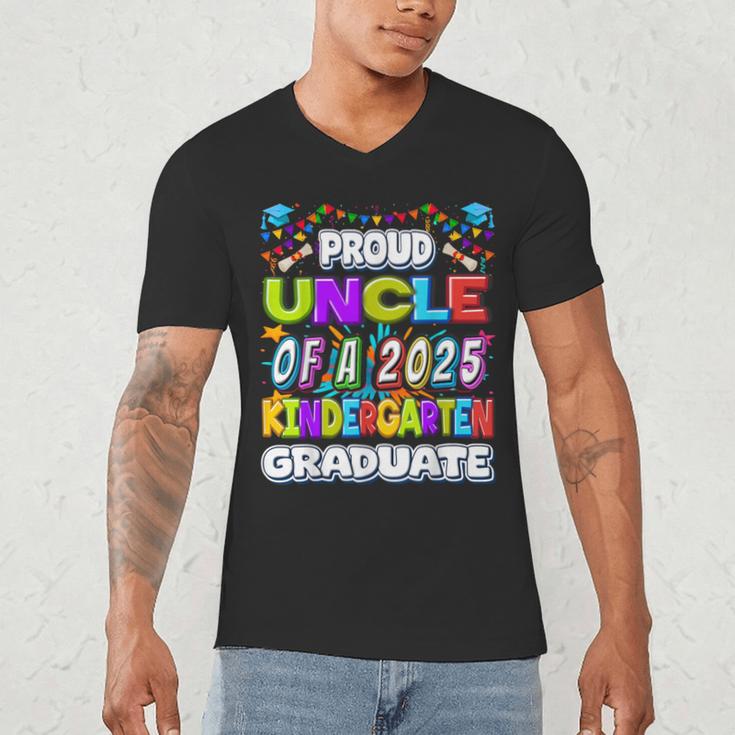 Proud UNCLE Of a 2025 Kindergarten Graduate Graduation Men's V-Neck T-Shirt