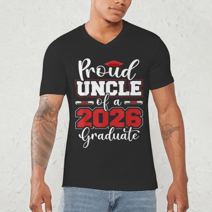 Proud Uncle Of A 2026 Graduate Senior Family Graduation Men's V-Neck T-Shirt