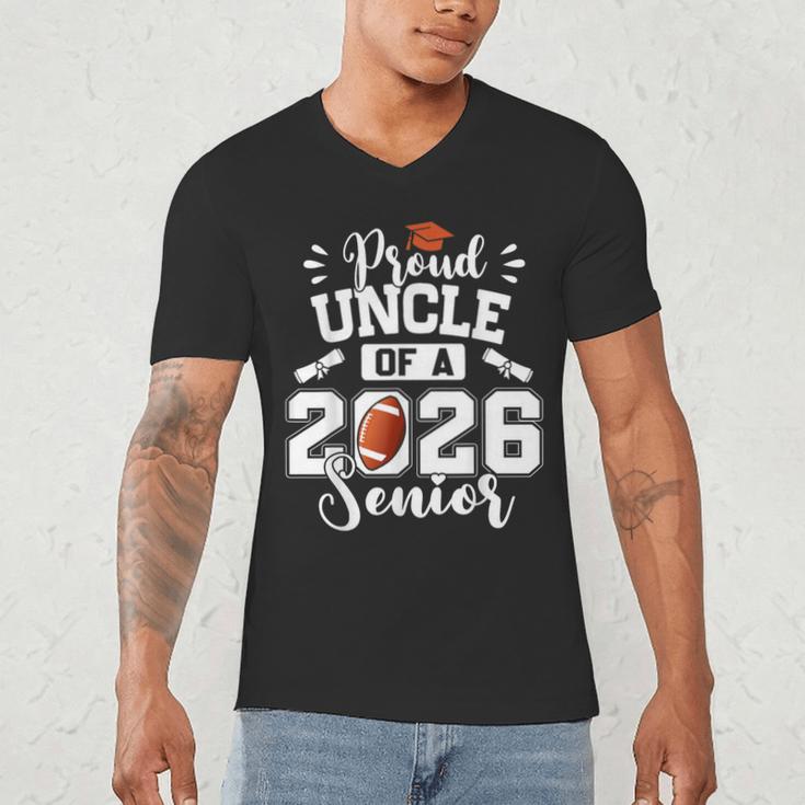 Proud Uncle Of A 2026 Senior Football Graduation Men's V-Neck T-Shirt