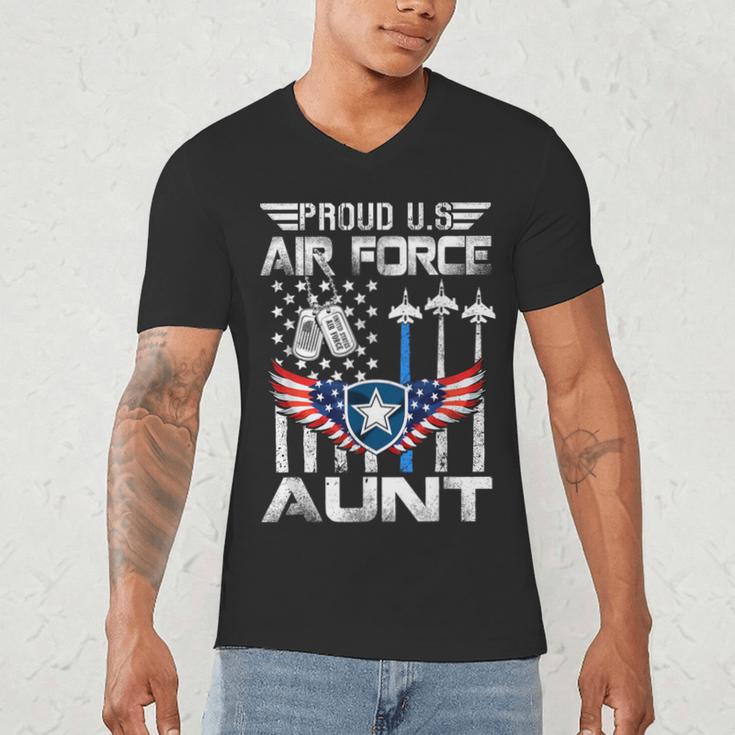 Proud US Air Force Aunt Flag Air Force Graduation Aunt Tee Men's V-Neck T-Shirt