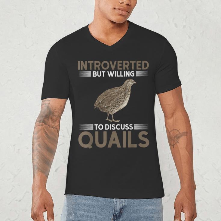 Quail Bird Lover Introvert Quail Men's V-Neck T-Shirt