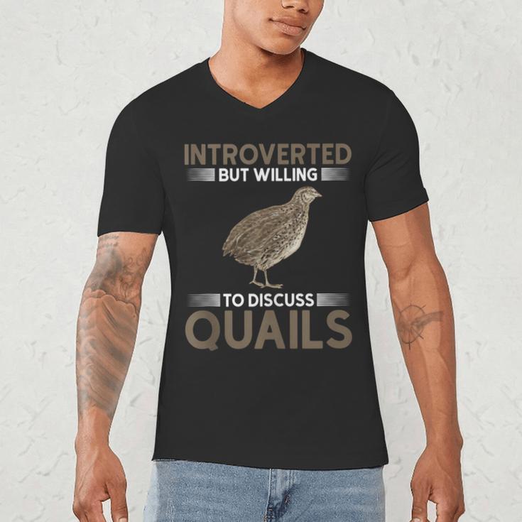 Quail Bird Lover Introvert Quail Men's V-Neck T-Shirt Quail Bird Lover Introvert Quail Men's V-Neck T-Shirt