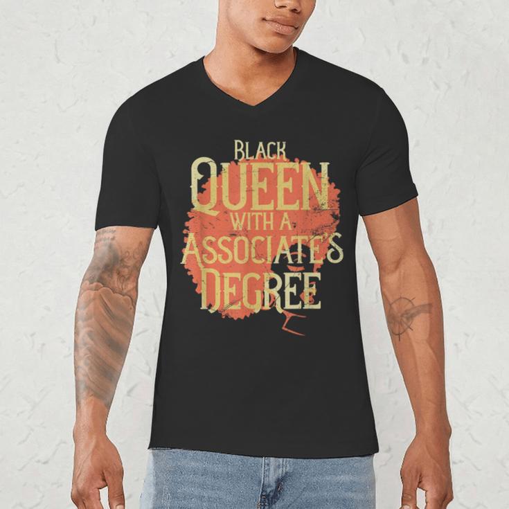 Queen Associate Degree Afrocentric GraduationShirt Men's V-Neck T-Shirt