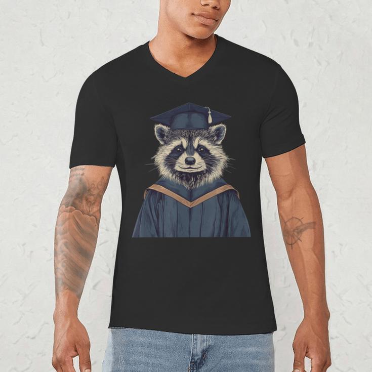 Raccoon Graduation Men's V-Neck T-Shirt
