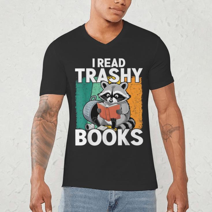 Raccoon Smutty Book Lover Spicy Romance Novels Women's Men's V-Neck T-Shirt