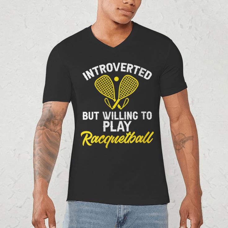 Racquetball Player Introvert Racquetball Men's V-Neck T-Shirt